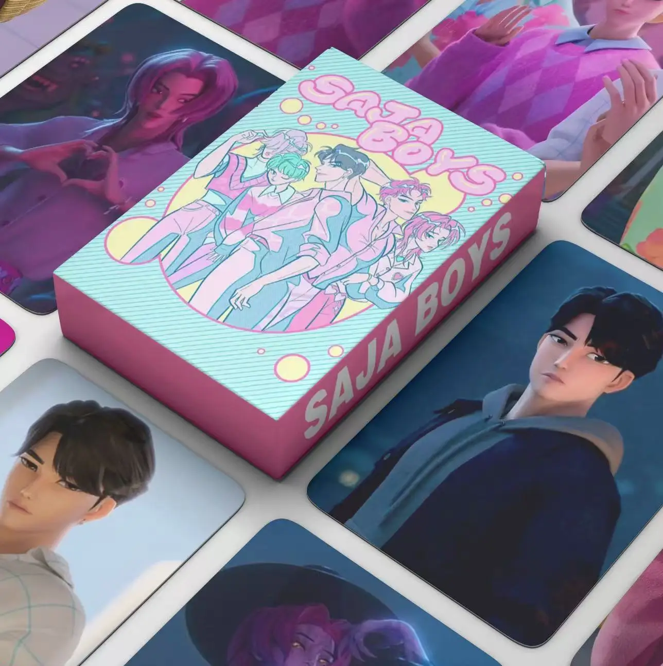 مجموعة كاملة من بطاقات KPop Demon Hunters LOMO مكونة من 55 قطعة، بطاقات صور قابلة للجمع من Saja Boys وGaza للأولاد من الرسوم المتحركة، بطاقات تداول لمجموعة المعجبين