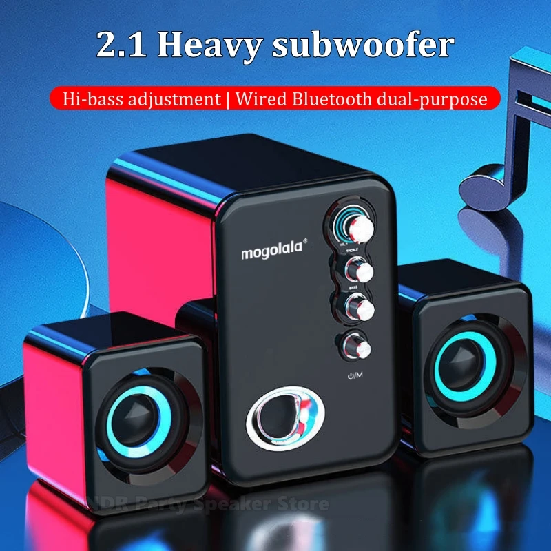 Wired Wireless Bluetooth Computer Speakers Deep Bass Sound Box Speaker For PC Laptop Powerful Subwoofer Multimedia Loudspeakers