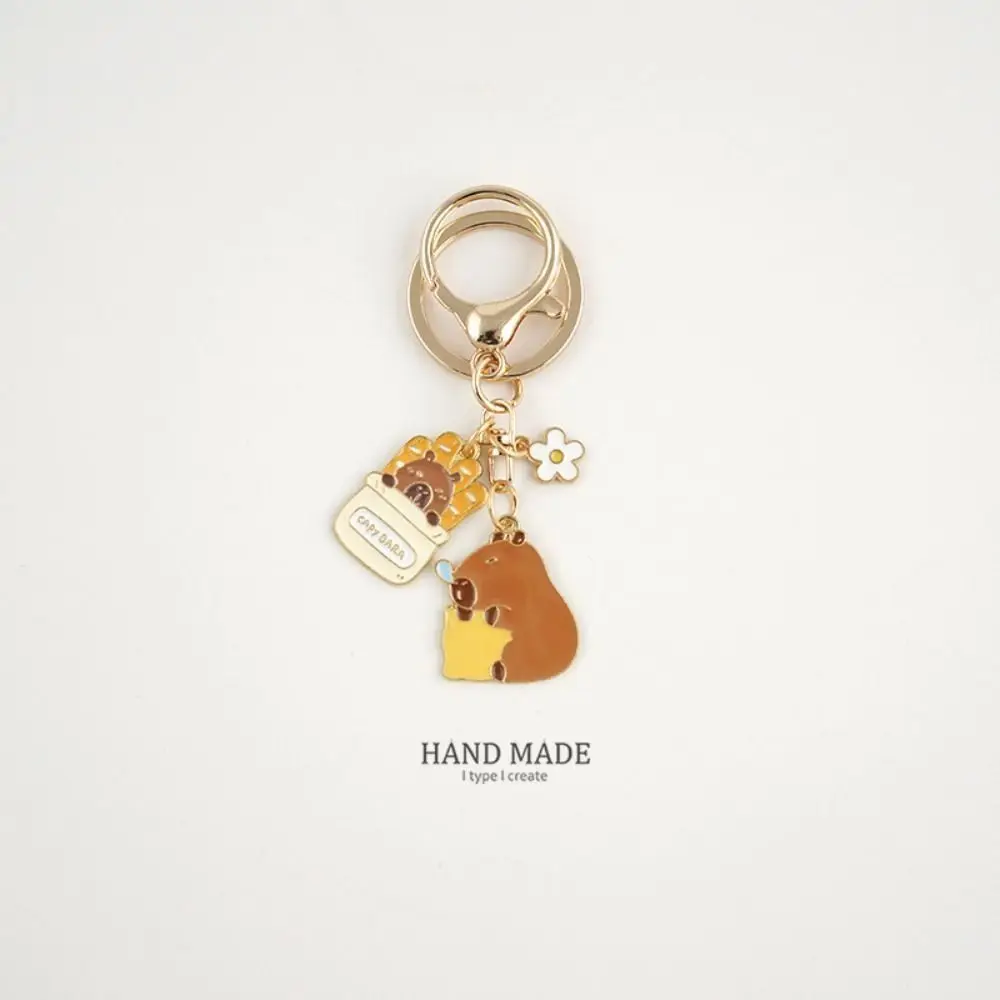 Trendy Accessories Cartoon Capybara Keychains New Design Lovely Animal Cute Key Ring Car Keys Hand Made Bag Pendant Gifts