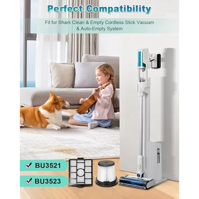 ABUD-HEPA FilterสําหรับShark BU3523 Cleanน้ําหนักเบาไร้สายและBU3521 CleanและEmptyไร้สายStick