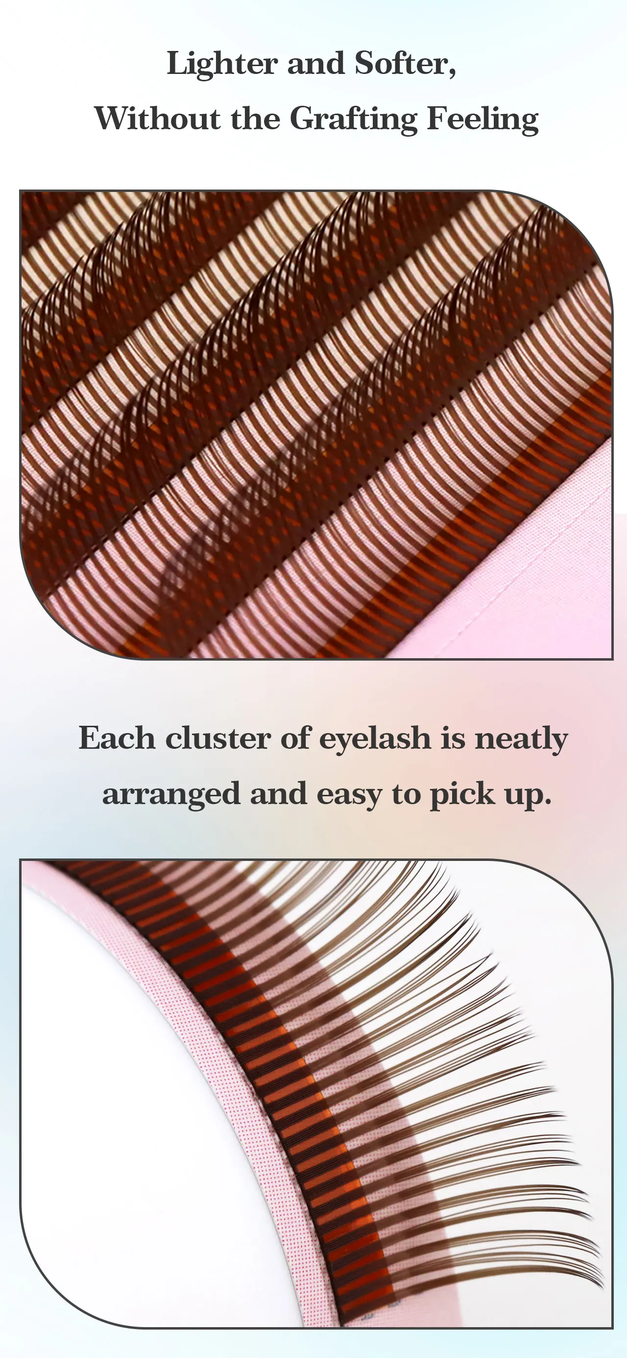 Angel Lashes 5D Flower Wet Lash Extensions Schokoladenbraun Easy Fans Volumen Flora Wimpern Manga Wispy Spike Vorgefertigte Fächerwimpern – Detail 9