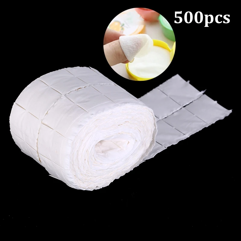 500pcs Nail Polish Remover Pads Cotton Wipes Tool Nail Gel Napkins Roll Cleaning Wipes Lint-Free Paper Manicure Cleaner Supplies