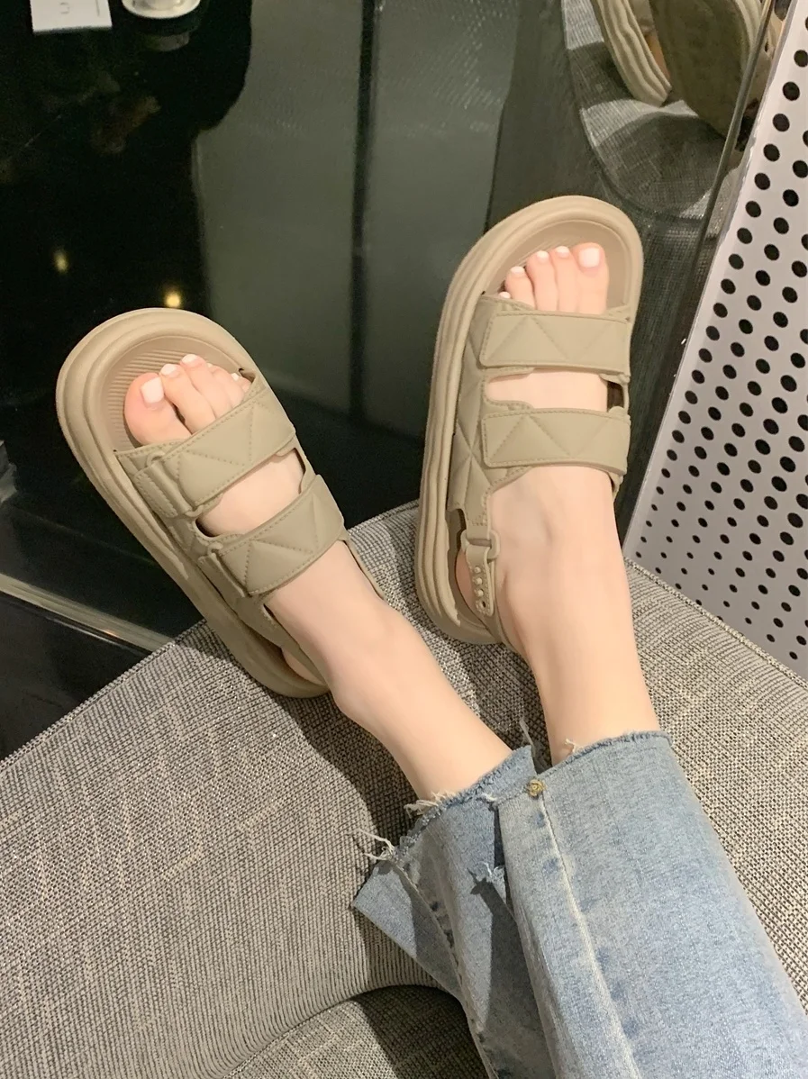 

Casual Versatile Roman Sandals For Women In Summer Fashionable New Anti-skid Soft Thick Sole Beach Slipper