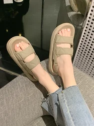 Casual Versatile Roman Sandals For Women In Summer Fashionable New Anti-skid Soft Thick Sole Beach Slipper