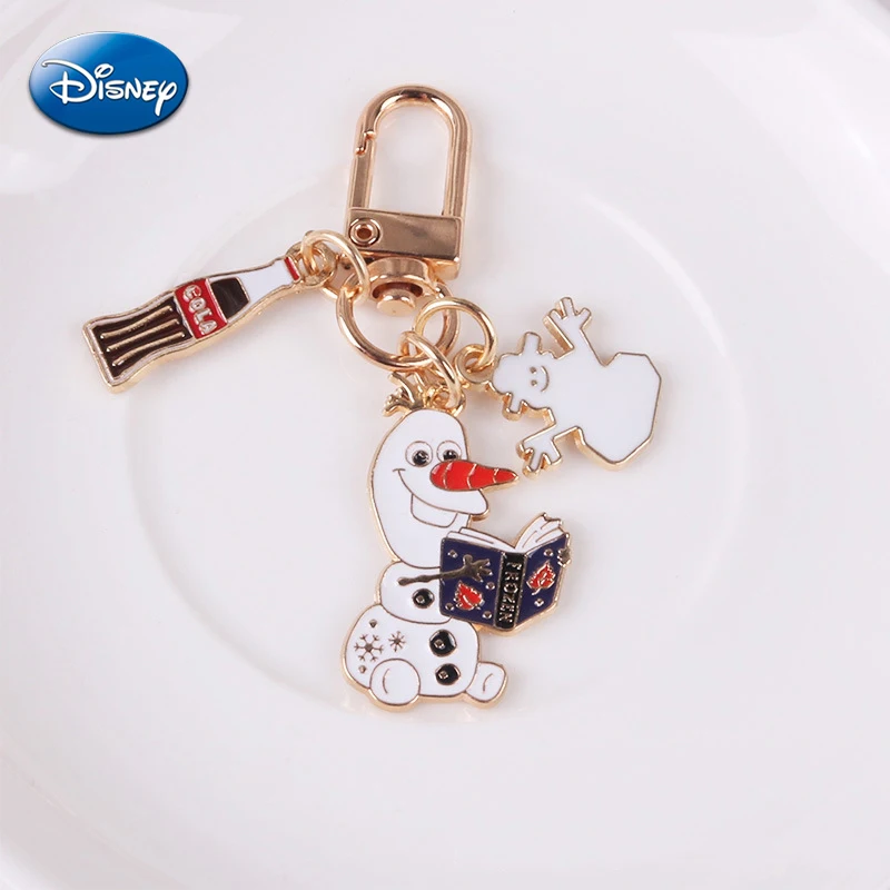 Disney Frozen Snowman Olaf Creative Cute Keychain Fashion Car Keys for Girls Pendant Women Trendy Bag Keyring Kids Small Gifts