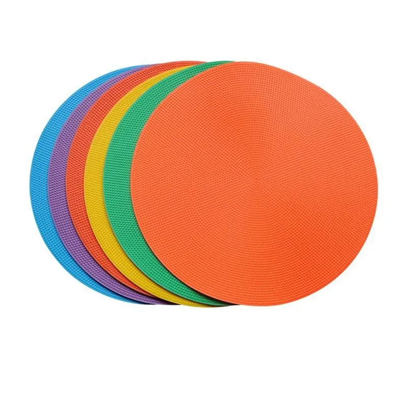 

Y49A-18 PCS Poly Spot Markers , Floor Spot Marker, Round Non Slip Rubber Floor Agility Dots For Gym Soccer Basketball