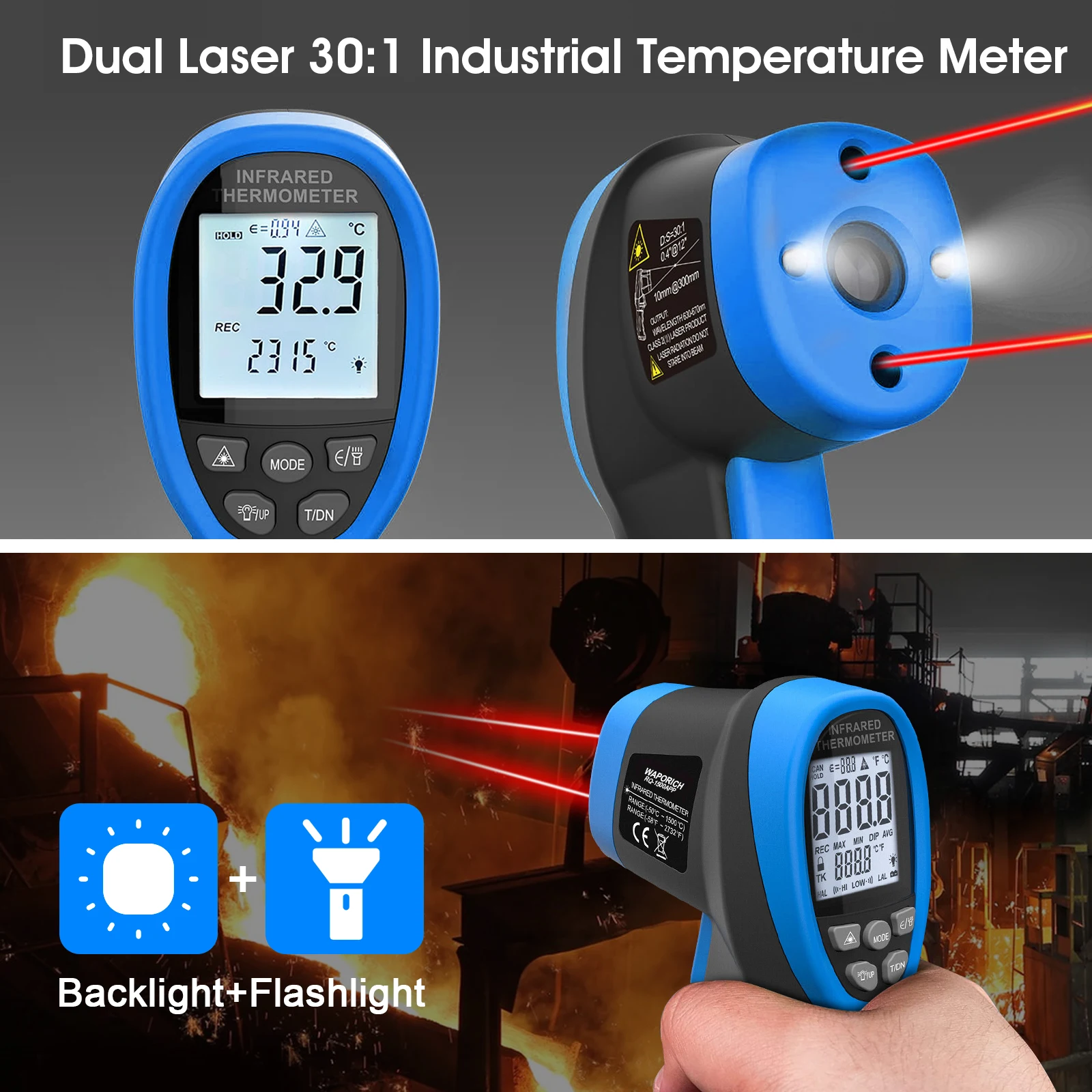 Инфракрасный термометр-пиромет – обзор и цена Industrial Laser Temperature Gun