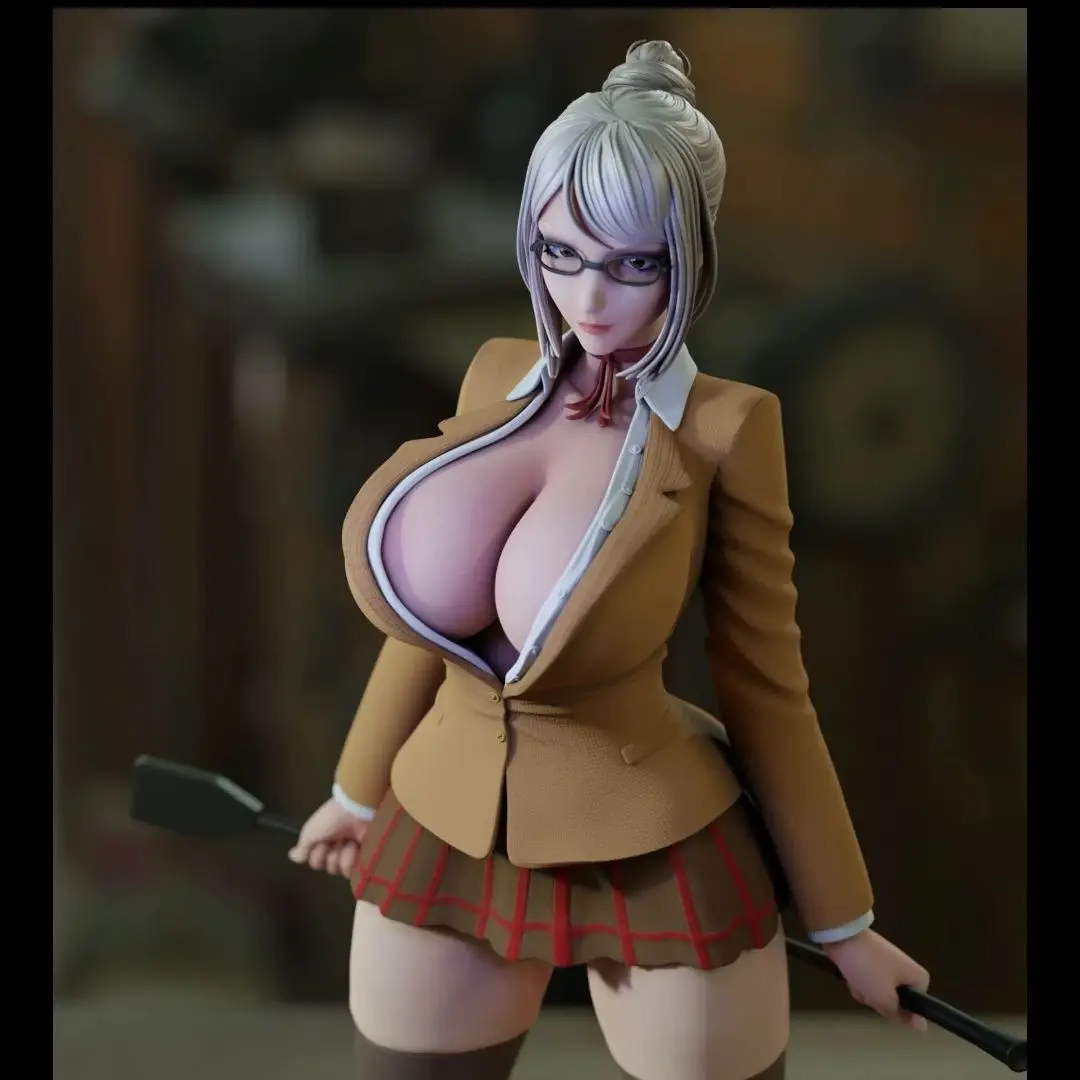 Kit de modelo de figura de resina, escala 1/24, 80mm, gordo, sexy, dentes brancos, roupas nsfw, duas versões, desmontado, sem pintura, brinquedo de impressão 3d