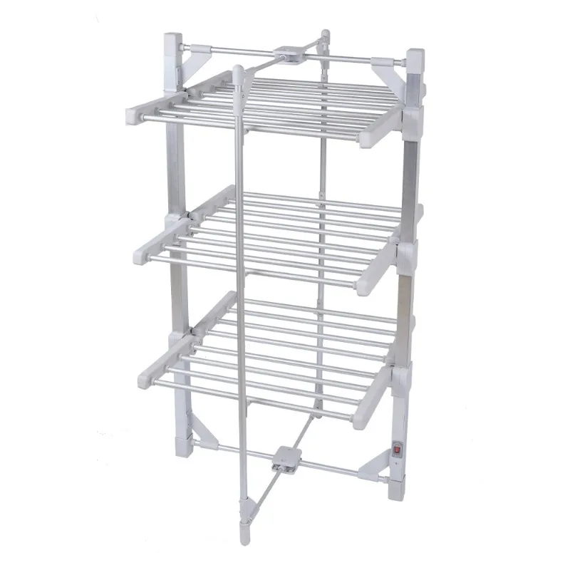 Three-layer aluminum alloy electric drying folding drying rack pants rack towel rack indoor