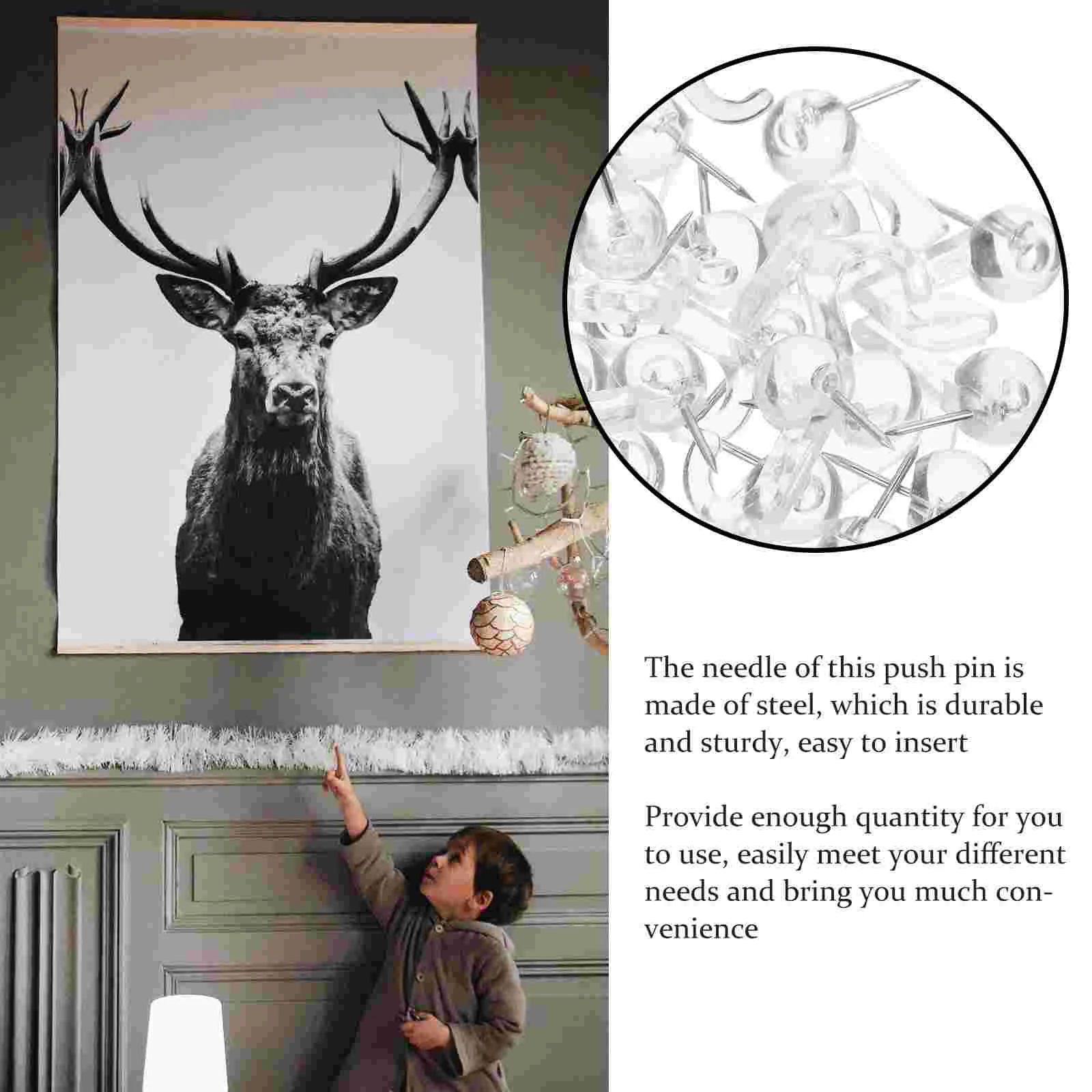 Racks Push Pin Hanger Pins Clothes Hanging with Hooks Poster Plastic for Bulletin Board Corkboard