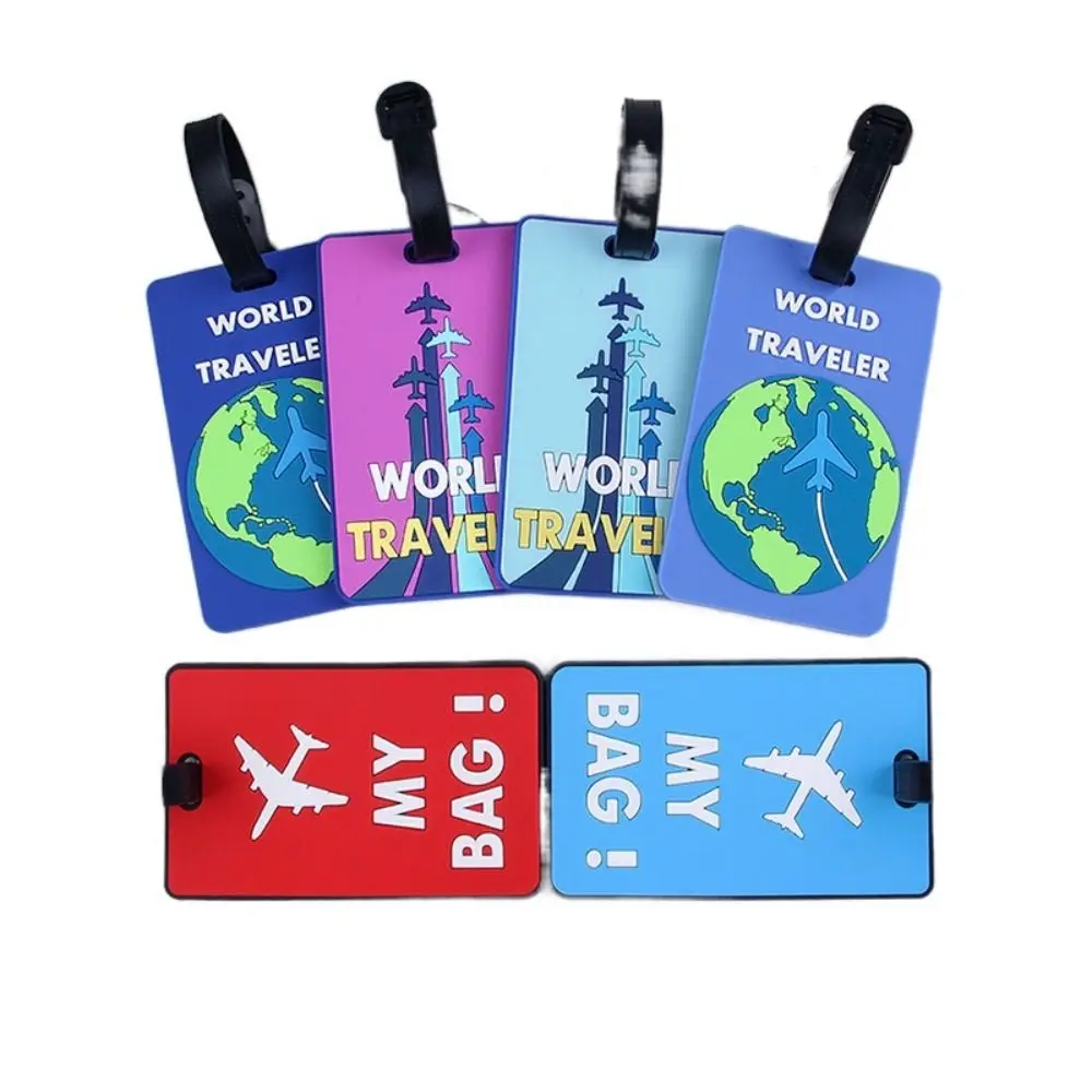 2024 New 1PCS Silicon Luggage Tag Suitcase Tags Portable Creative Fashion Style Travel Accessories ID Address Holder