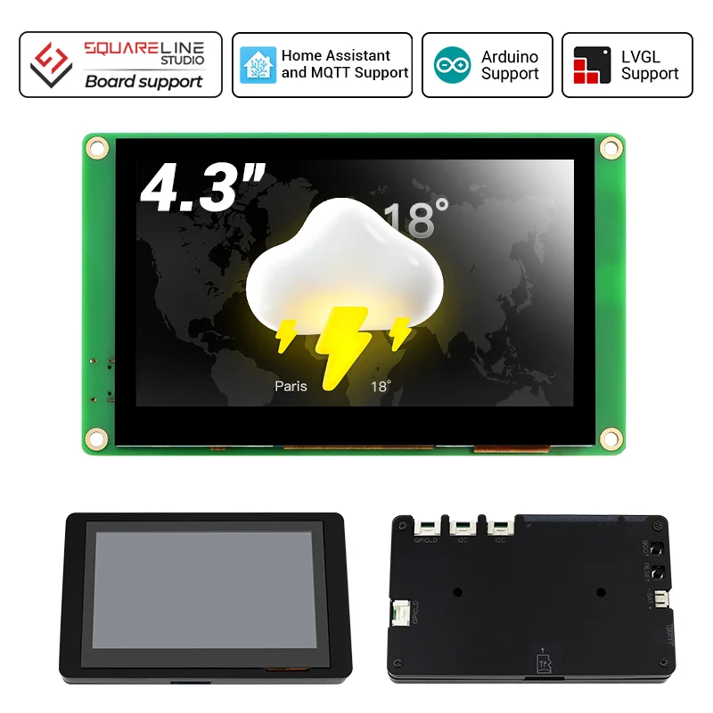 

Elecrow CrowPanel Pico 4.3 inch Display TFT LCD HMI Module SPI Touchscreen 320*240 Support LVGL/C/C++/MicroPython for Smart Home