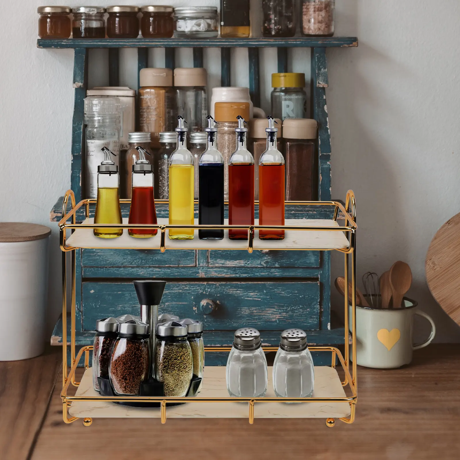 Space Saving Bathroom Makeup Stand Holder Shampoo Rack Desktop Organizer for Bathroom Kitchen Living Room Bedroom Towel
