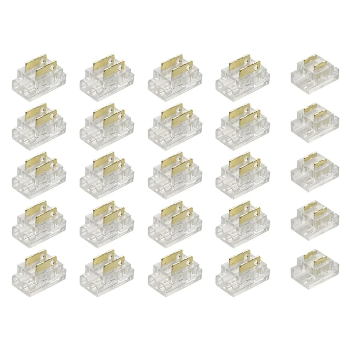 25PCS 2-Pin 5mm COB LED Strip Connector Kit for Strip-To-Wire and Strip-To-Strip Joints on 5V-24V DC LED Light Strip