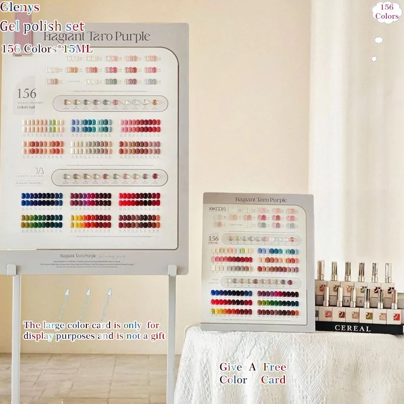 

Glenys 156 pieces * 15ml nail polish gel popular immersion gel nail salon nail art varnish learning kit wholesale