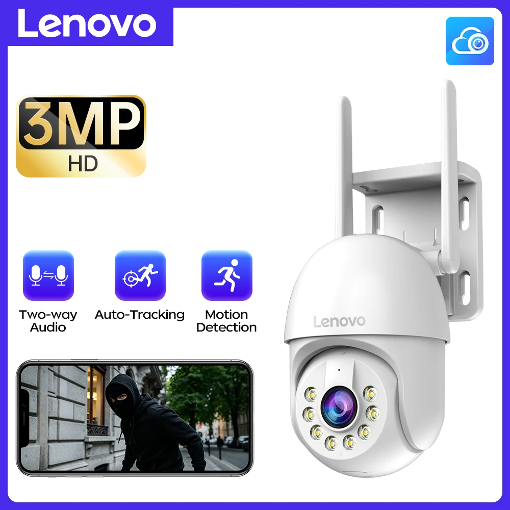 

Lenovo 3MP Wireless Security Camera Outdoor 5X Zoom CCTV Surveillance Security Protection Night Vision Waterproof Home Cameras