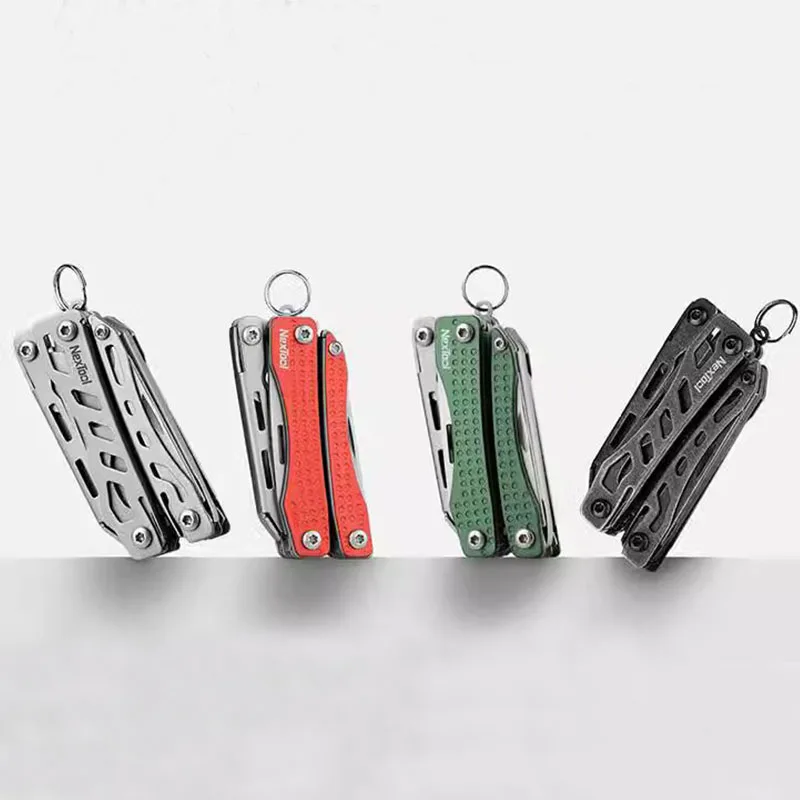 NexTool Mini Flagship Multitool Pliers 10 in 1 EDC Keychain Multi Tool Folding Scissors Pocket Knife Screwdriver with Gift