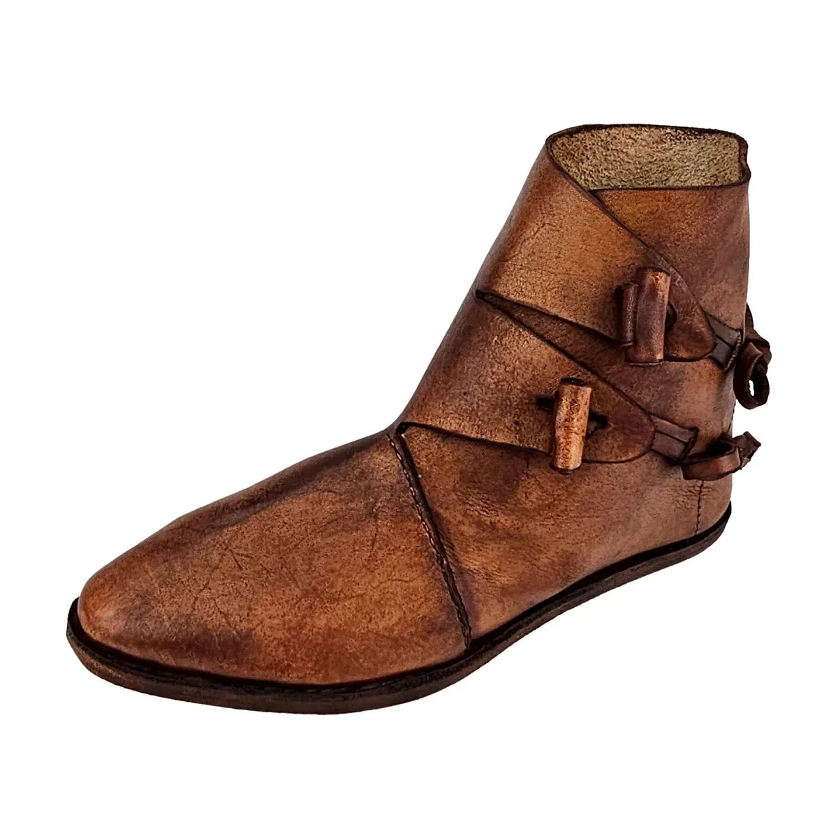 Mittelalterliche Retro-Königliche Herrenschuhe Renaissance Piraten Ritter Prinz Kurze Stiefel Halloween Cosplay Kostümparty PU-Leder Requisitenstiefel – Detail 2