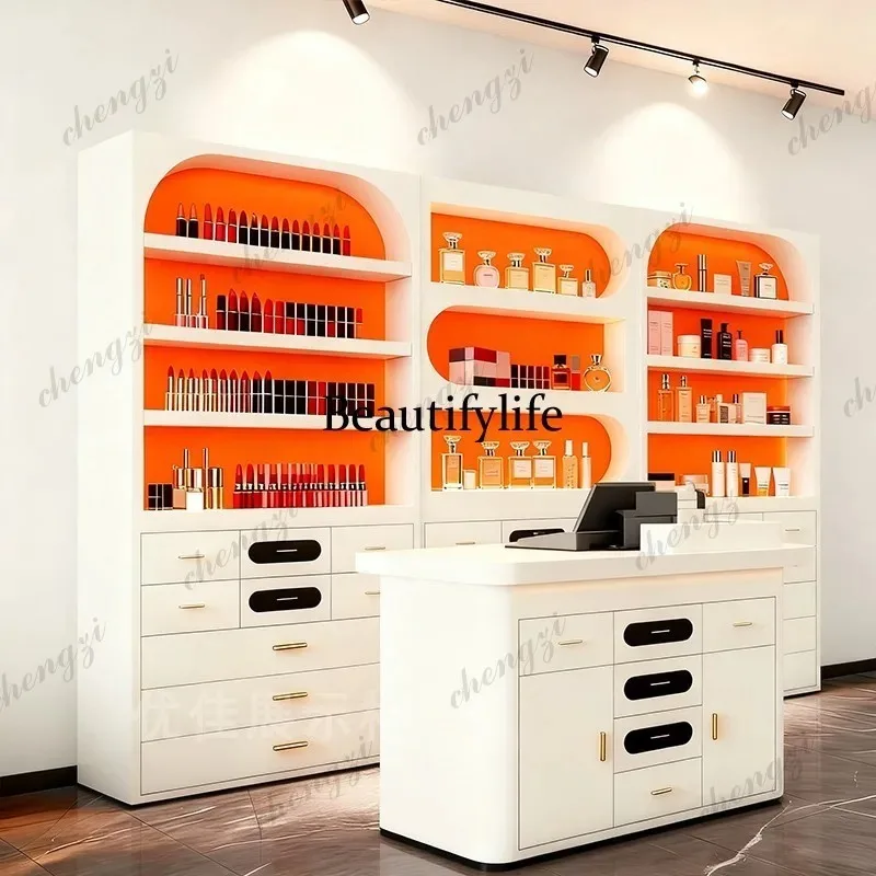 F181 Beauty and Nail Shop Display Cabinet Nail Polish Glue Storage Cabinet Beauty Salon Product Display Cosmetics