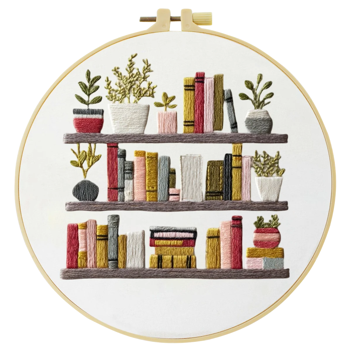 1 Stück 20X20CM/15X15CM 7,87/6,3 Zoll Bücherregal-Tasche Stickerei-Starter-Kit DIY-Kit DIY-Stickerei-Set Handarbeits-Set für Anfänger – Detail 4