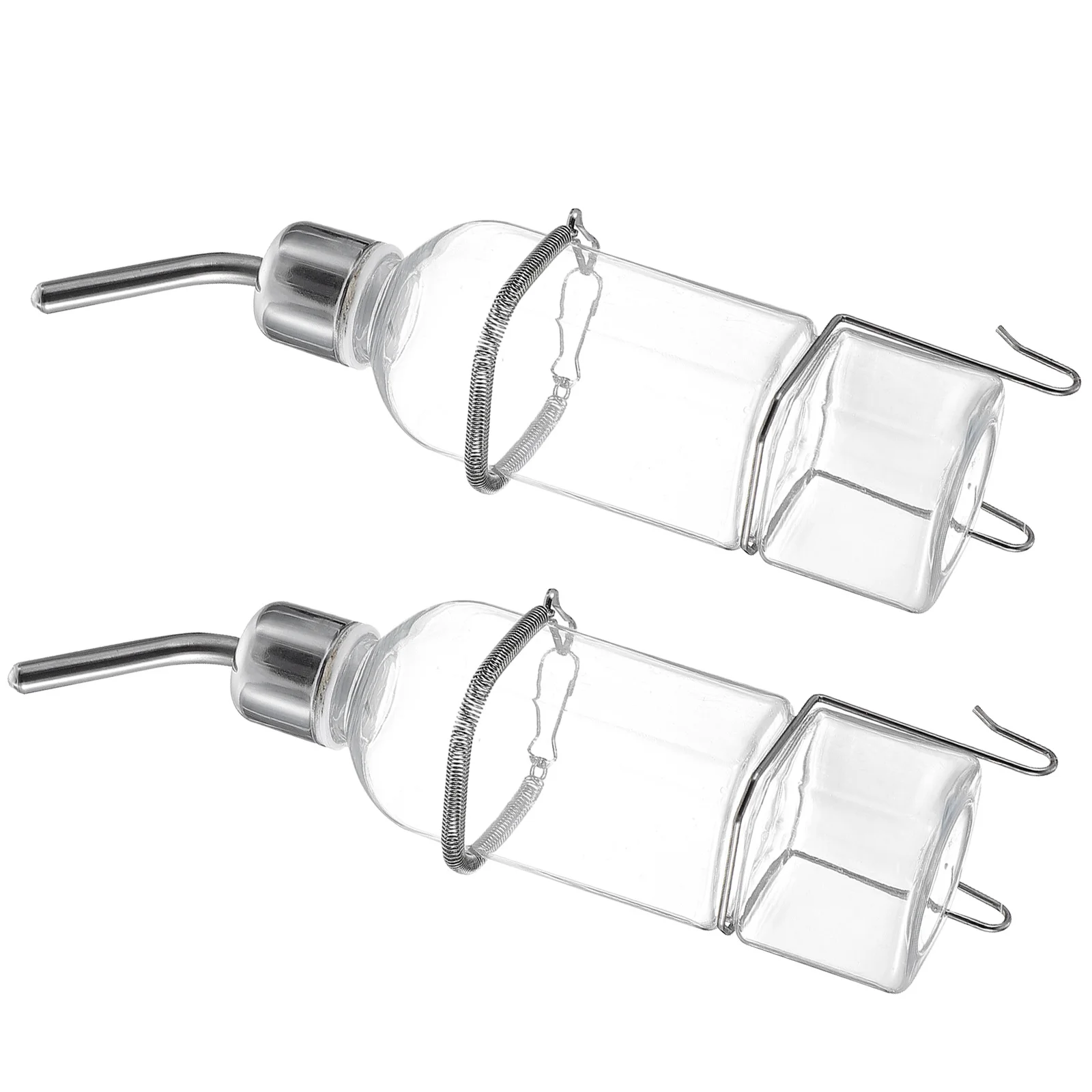 

2pcs 180Ml Pet Water Feeder Plastic Hanging Drinking Fountain For Rabbits Small Pets Bunny Hydration Bottle No Drip Leak Proof