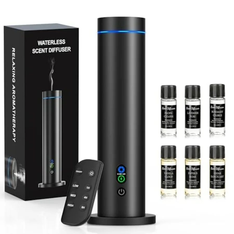 

Waterless Diffuser, Essential Oil Diffuser, 1000 Sq.Ft Coverage Scent Diffuser Plug-in Only, Adjustable Mist, Remote, Mood Ligh