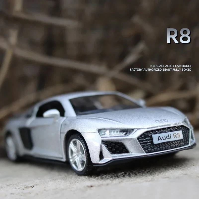 1:36 アウディ R8 クーペ合金車モデルダイキャストメタルおもちゃの車車モデル高シミュレーションコレクションプルバック子供のおもちゃ