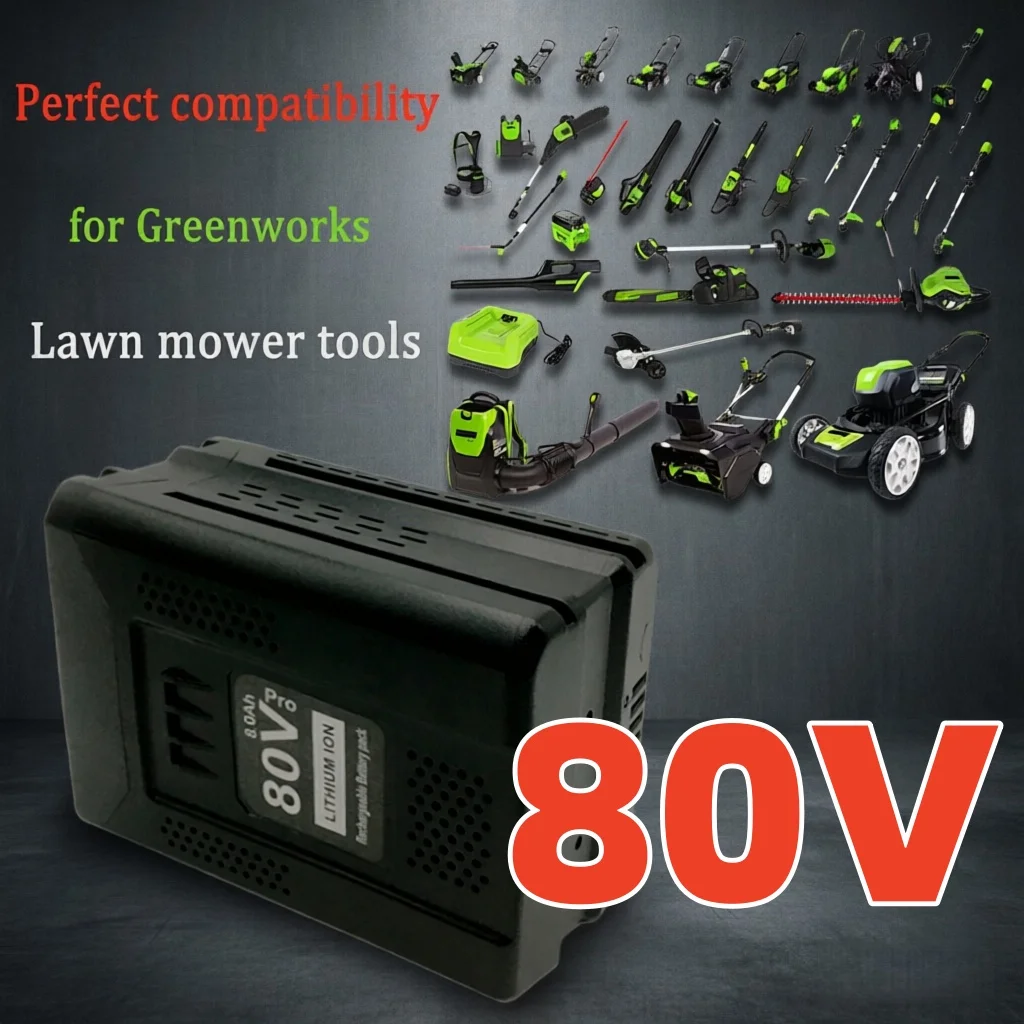

NEW Rechargeable Lithium Ion Battery Applicable Greenworks 80V 8.0Ah for GBA80200 GBA80250 GBA80400 GBA80250 GBA80500
