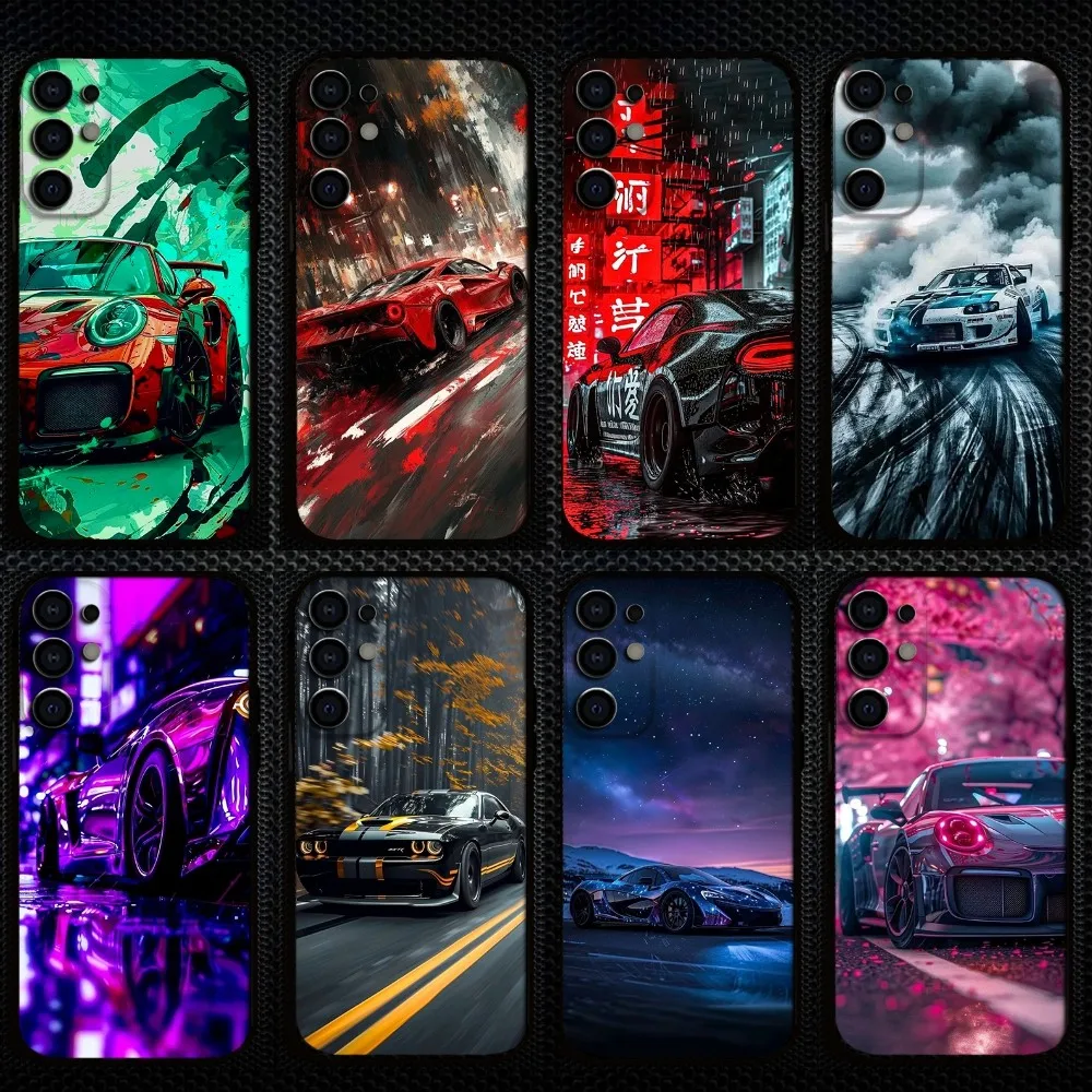 

Super Aesthetic Sports Car Phone Case For Samsung S25/S24/S23/S22/S21/S20/Plus,Fe,Lite/Others Black Cover