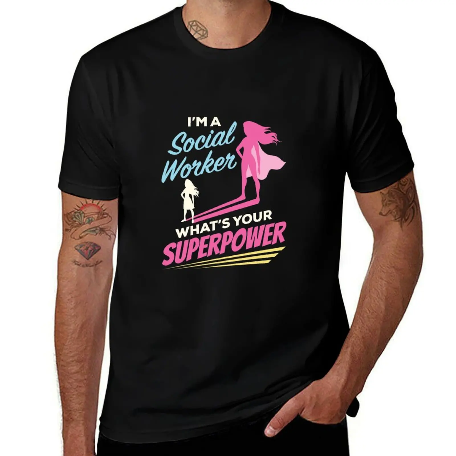 I'm a Social Worker What's Your Superpower T-Shirt Minimal Art Print T-Shirt