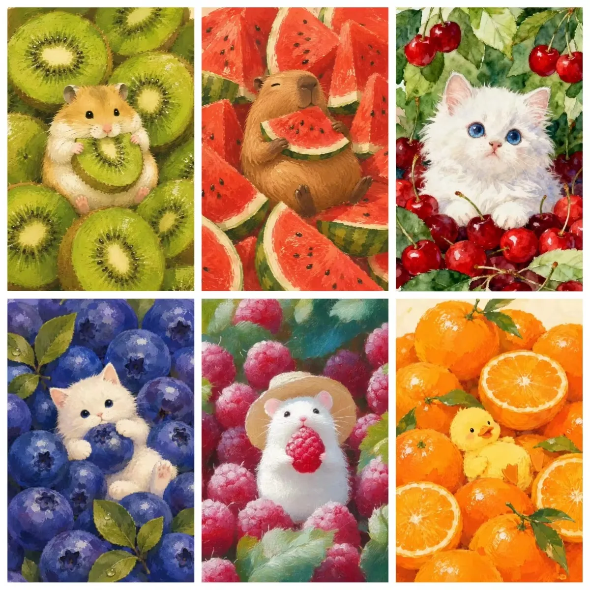 Sweet Fruit Cute Pet Scene Jigsaw Puzzles 500/1000/1200/2000PCS Wall Decor for Living Room Perfect Gift No Frame