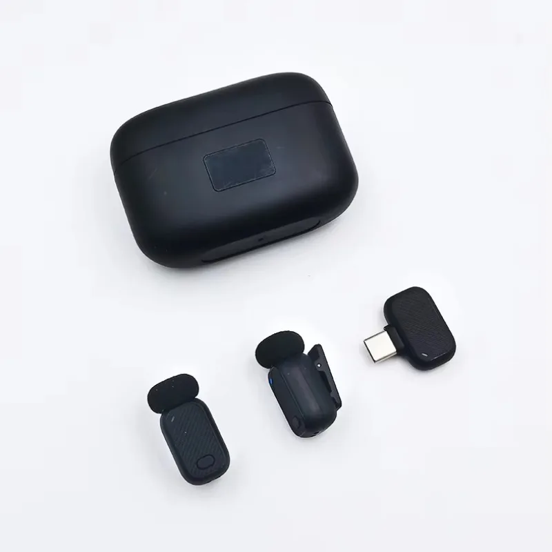 

New Mini 6 2.4G Wireless Lavalier Microphone Condenser Portable Smart Noise Reduction Digital Display Charging Case