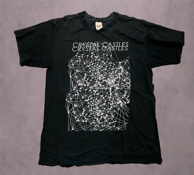 Crystal Castles Graphic Band T-shirt Oversized Men Women Streetwear Canadian Electronic Band Short-sleeved Casual Cotton Clothes
