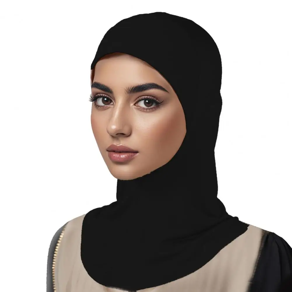 

Headscarf Hat Elegant Ethnic Headscarf for Women Solid Color Top Hat with Comfortable Elastic Hair Bag Stylish Head Wrap Hair