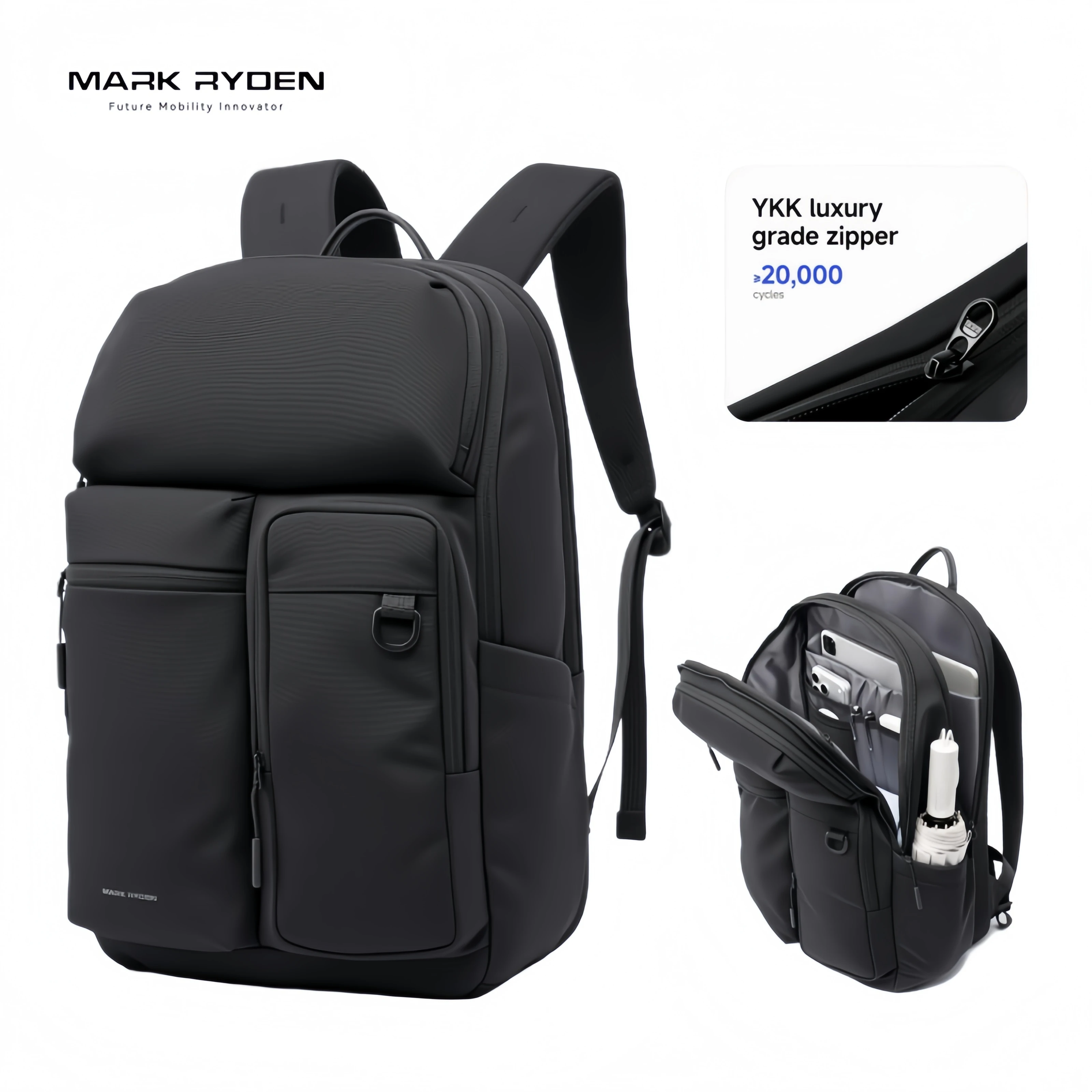 MARK RYDEN 21L Men's Laptop Backpack Water Resistant Multi-p