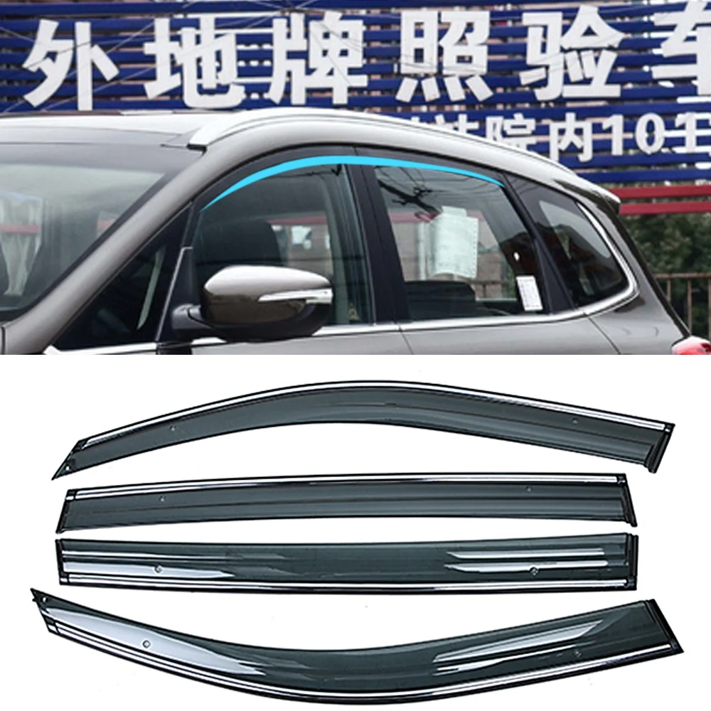 

For KIA Carens Rondo RP 2013-2019 Car Window Sun Rain Shade Visors Shield Shelter Protector Cover Trim Frame Sticker Accessories