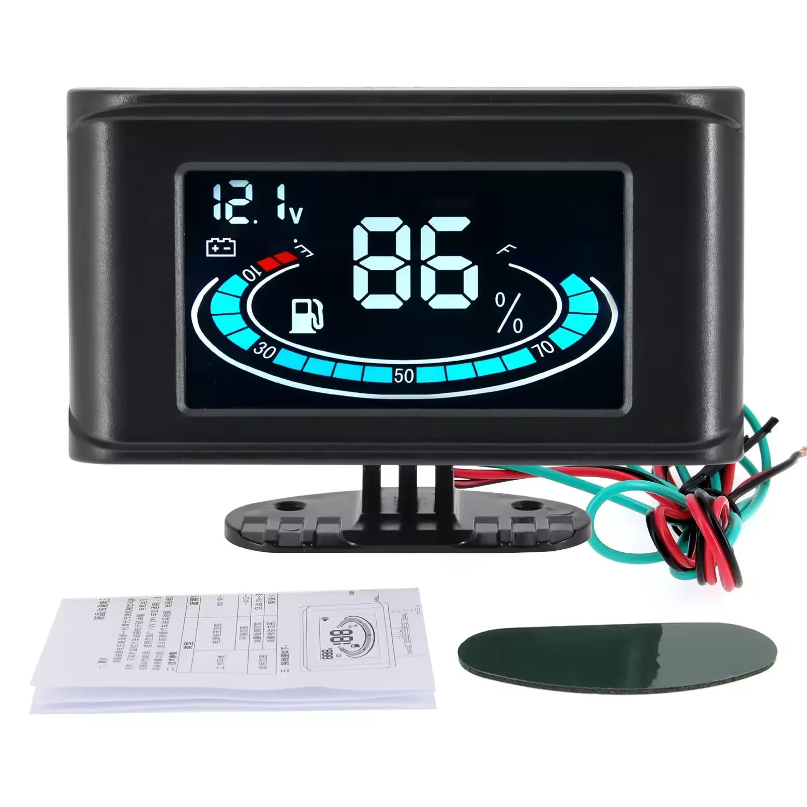 

Hot AD 2in1 LCD Car Digital Fuel Level Gauge + Voltmeter with Alarm Volt 12v 24v Universal Fuel Level Motorcycle Fuel Meter Part