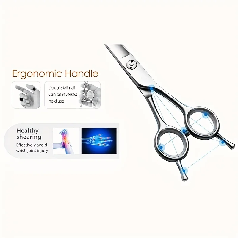 7.5-inch Professional Pet Grooming Scissors Set, Dog Scissors Straight Curved scissors Shark Scissors Kit (silver)