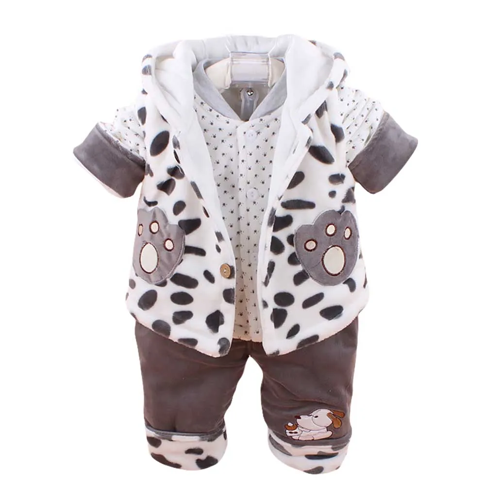 

Детские костюмы, пальто, штаны, комплект жилета с капюшоном, фланелевая хлопковая одежда с героями мультфильмов для малышей, теплая одежда из трех предметов для зимних девочек, комбинезоны