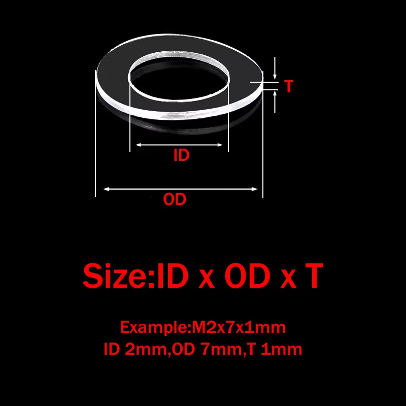 PVC Clear Flat Washer 1.2mm-28.4mm Transparent Gasket Sealing Washer PVC Plastic Washer Spacer for Shower Door Handle Water Pipe