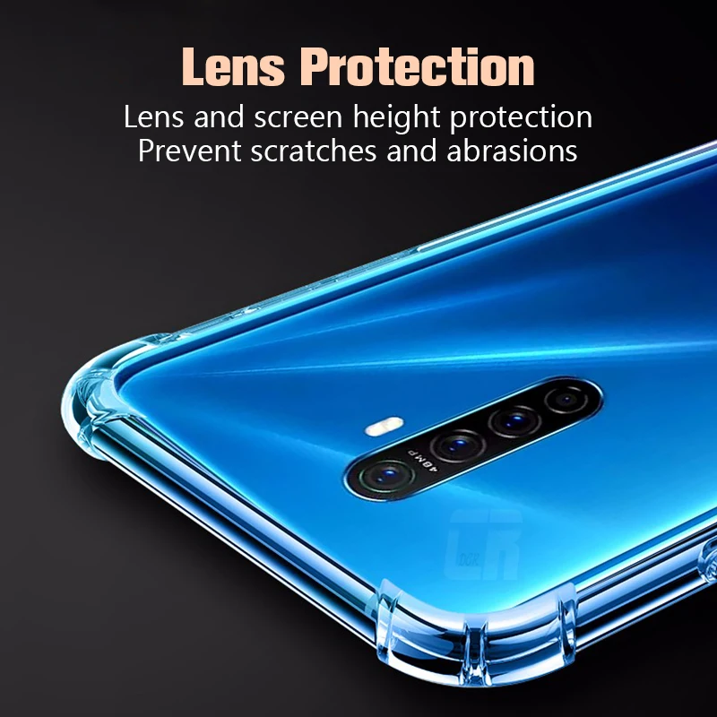 Silicone Airbag Anti-fall Protective Case for OPPO Reno Z 2 10X Zoom A1K F7 F9 F11 Transparent Case for Realme GT 3 5 8 Pro Case