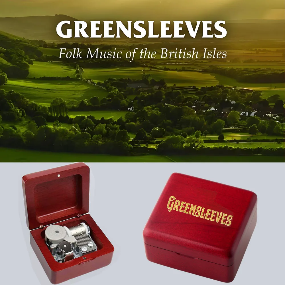 

SOFTALK sankyo Classic music box Greensleeves Solid Wood Wine Red Theme Music Box Birthday, Christmas, Valentine's Day Gift