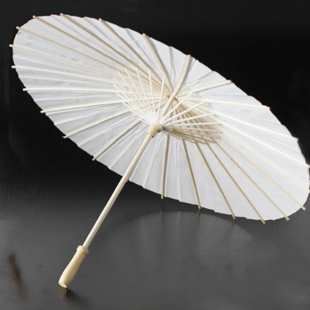 White Paper Parasol Umbrella for Wedding Decor Bridal Shower Outdoor Events Elegant Vintage Shade Prop Photography Accessory