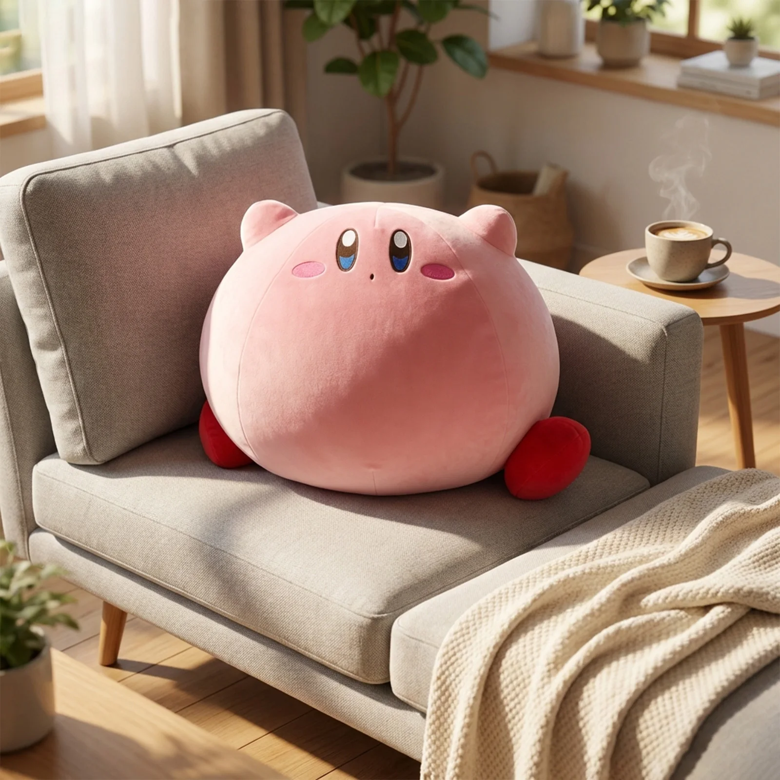 30cm-50cm Rabbit Ear Kirby Plush Toys Hug Pillow Grabbing Machine Doll Room Decoration Children's Toys Girl's Holiday Gift view 2