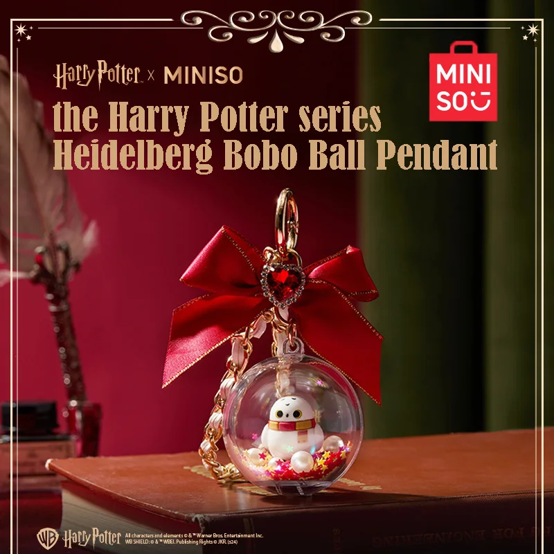 Miniso genuino Harry Potter serie Hedwig Bobo bola búho colgante encanto Kawaii mochila llavero accesorios para hombre mujer regalo