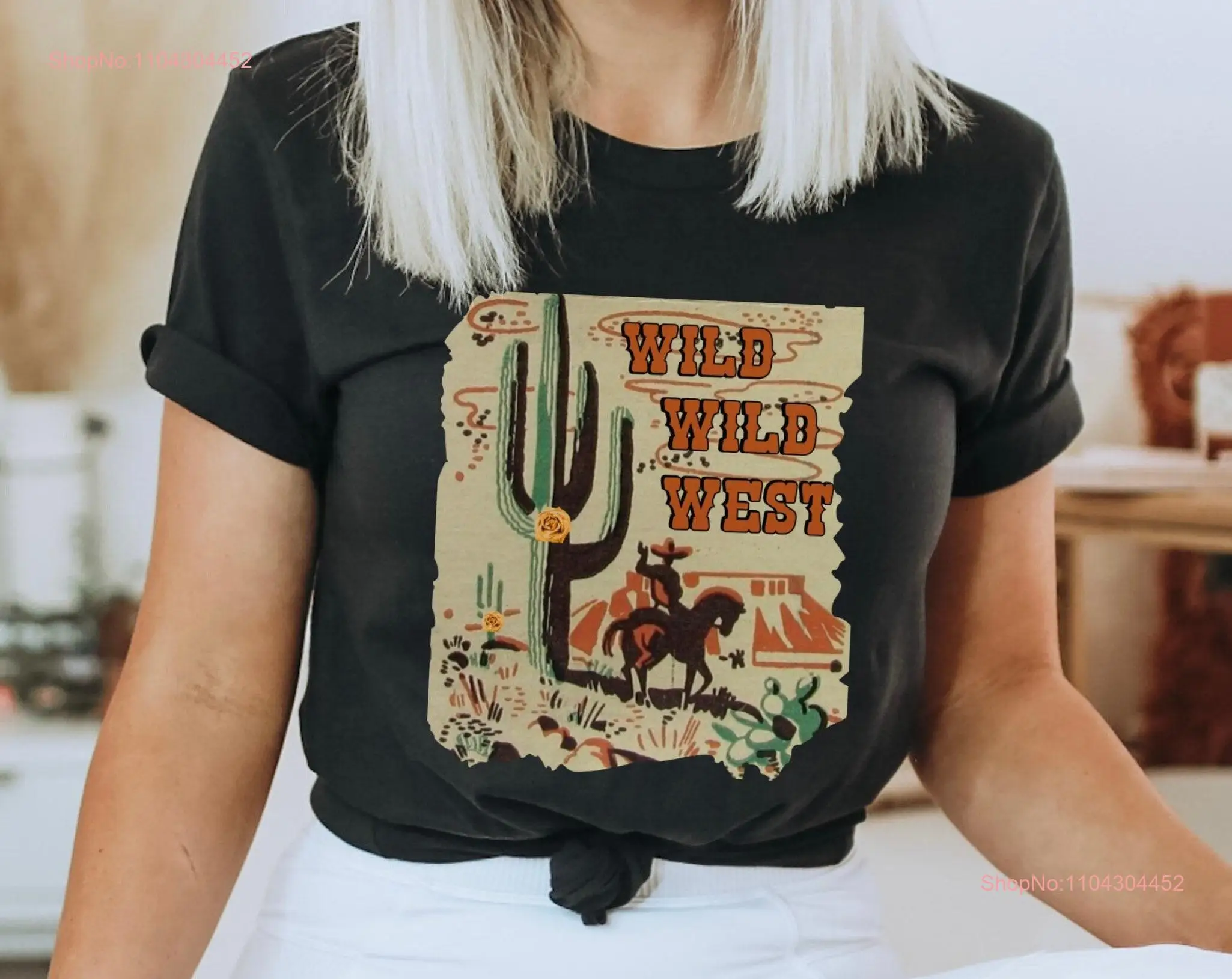 Wild West graphic tee T Shirt Cowgirl Western Rodeo Cowboy long or short sleeves