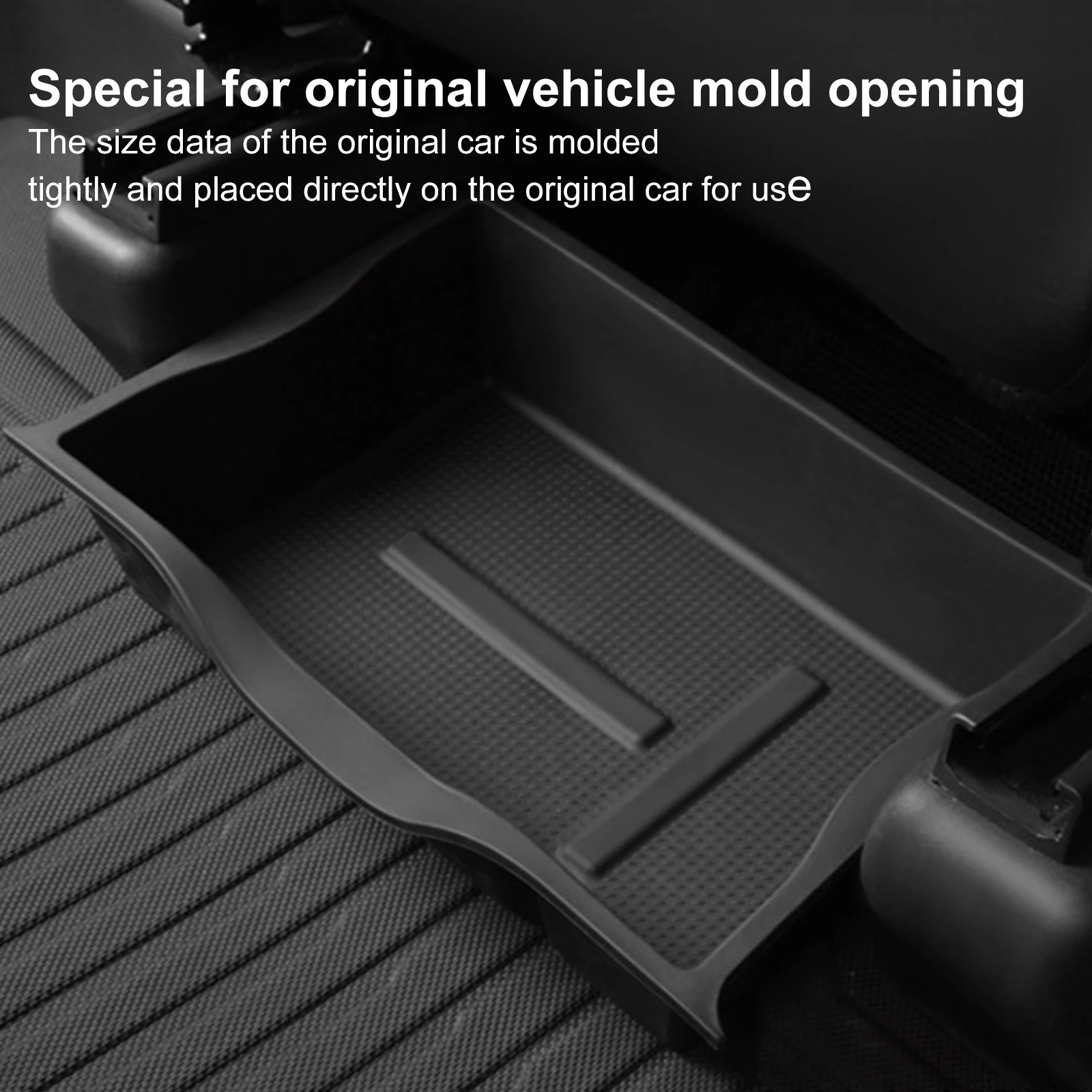 Under Seat Storage Box For Tesla Model Y 2020 - 2023 TPE Driver Passenger Front Underseat Hidden Organizer Tray Cubby Drawer