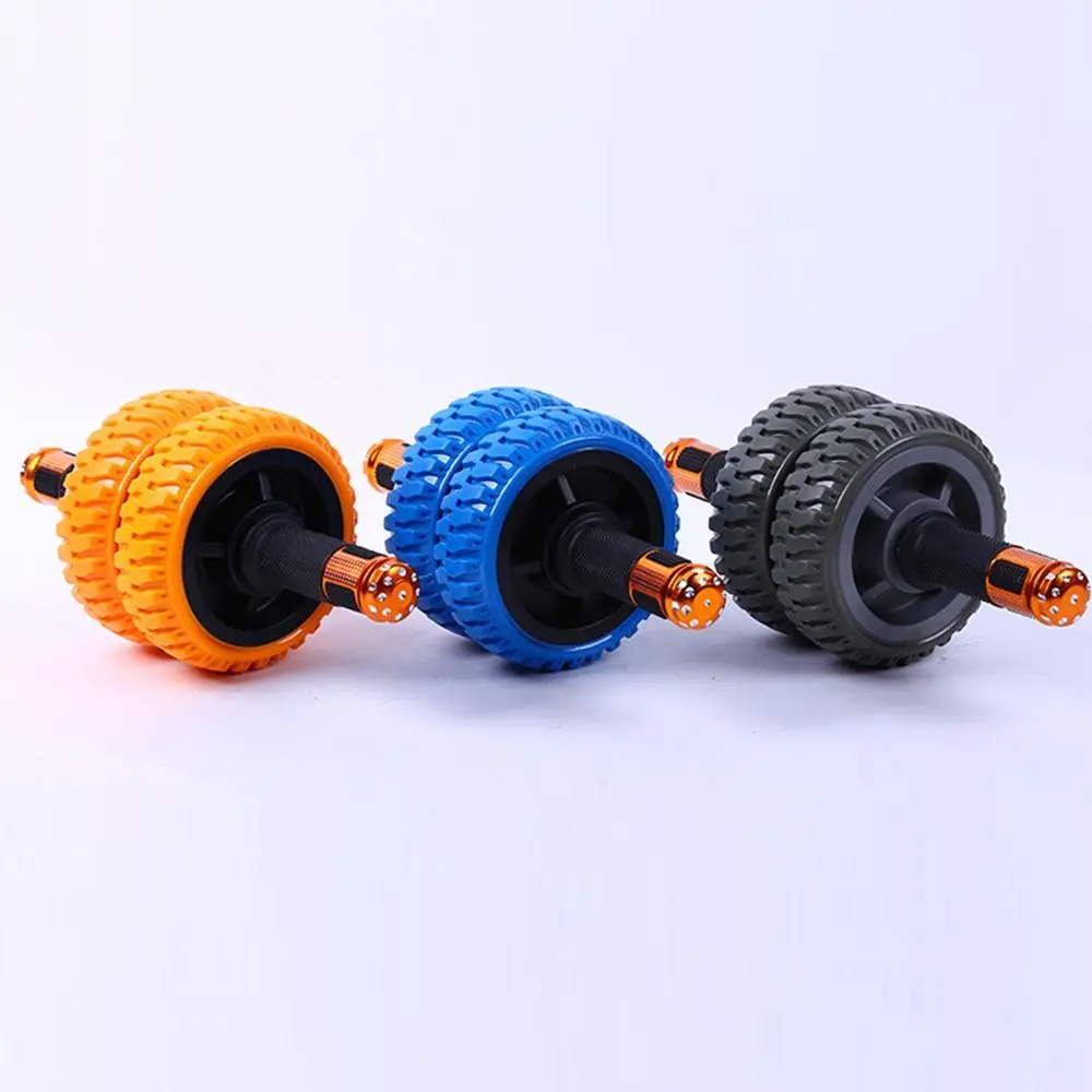Ergonomic Grip Double-Wheel Ab Roller Non-slip Wheel Solid Steel Core Workout Equipment Silent Operation Double Bearing