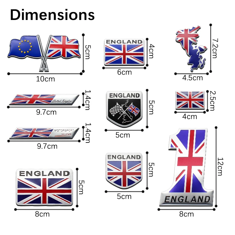 Car Styling 3D Aluminum England Logo Flag Sticker Emblem Decoration Accessories For Mitsubishi Lancer 9 Outlander L200 RALLIART