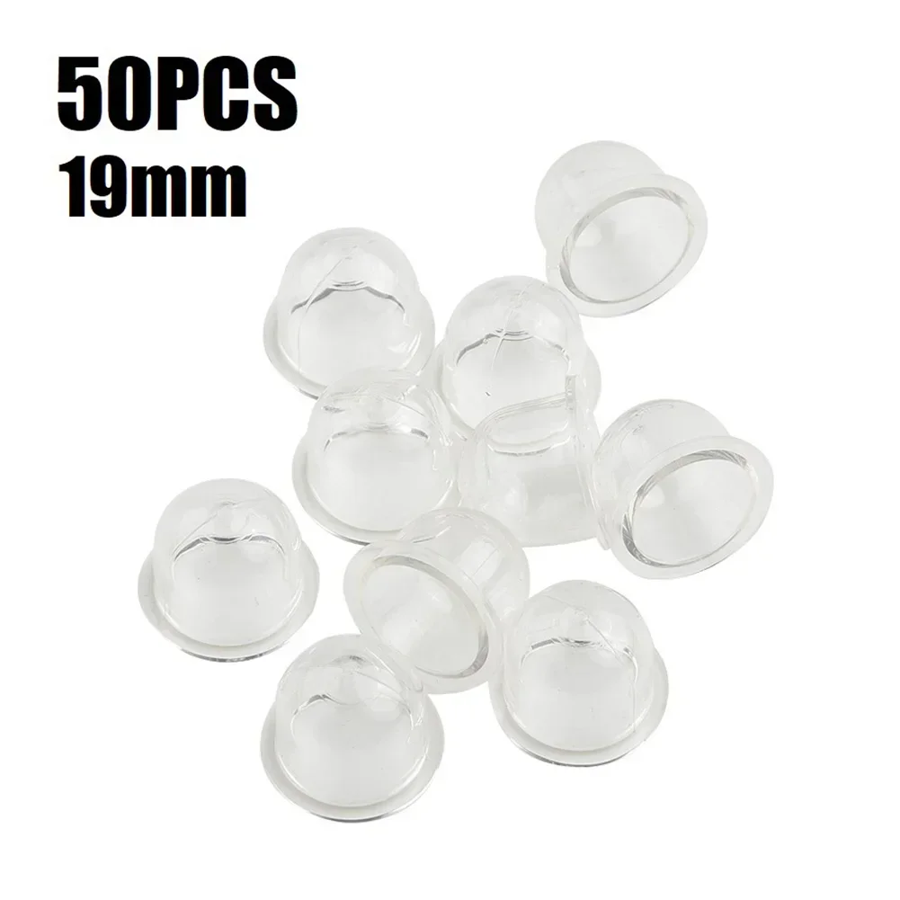 Primer Bulb Cap para Carburador Peças Sobressalentes Bomba de Combustível Pequena Motosserras Ventilador Aparador Roçadeira 19 mm 50 Pcs